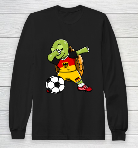 Dabbing Turtle Germany Soccer Fans Jersey German Football Long Sleeve T-Shirt
