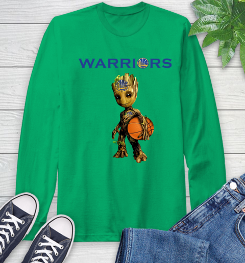 Golden State Warriors NBA Basketball Groot Marvel Guardians Of The Galaxy Long Sleeve T-Shirt 7