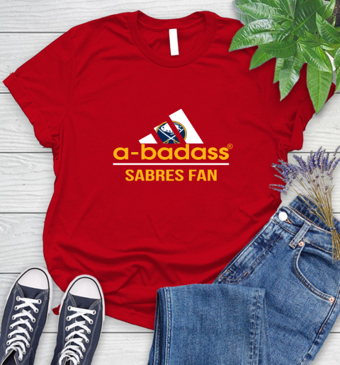NHL A Badass Buffalo Sabres Fan Adidas Hockey Sports Women's T-Shirt 13