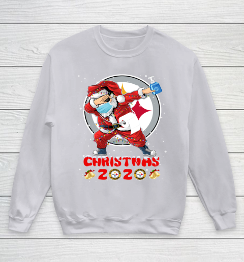 Pittsburgh Steelers Funny Santa Claus Dabbing Christmas 2020 NFL Youth Sweatshirt 3