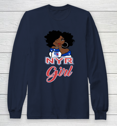 New York Rangers Girl NHL Long Sleeve T-Shirt 4