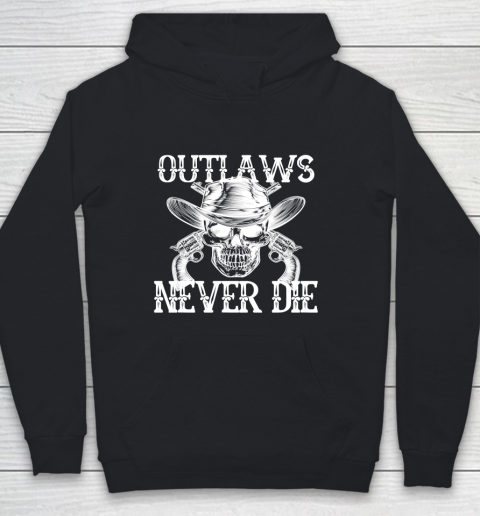 Outlaws Never Die shirt skull biker Youth Hoodie