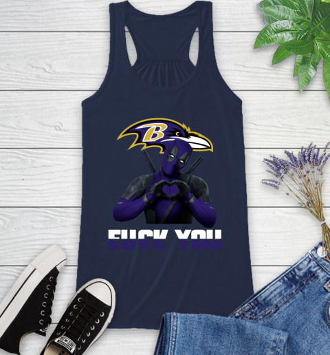 NHL Baltimore Ravens Deadpool Love You Fuck You Football Sports Racerback Tank 9