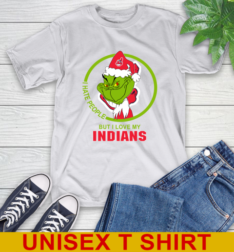 Cleveland Indians MLB Christmas Grinch I Hate People But I Love My Favorite Baseball Team T-Shirt 12