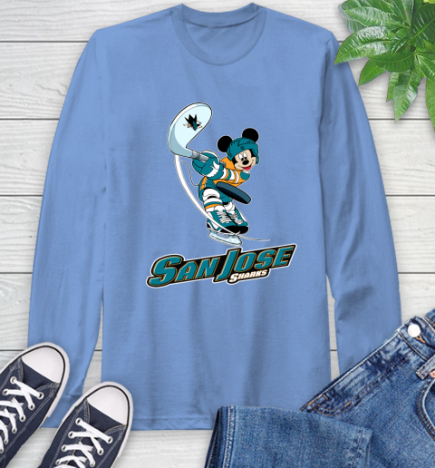 NHL Hockey San Jose Sharks Cheerful Mickey Mouse Shirt Long Sleeve T-Shirt 12