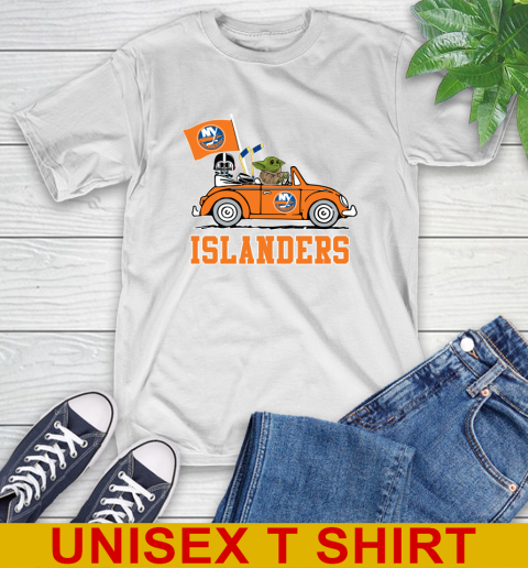 NHL Hockey New York Islanders Darth Vader Baby Yoda Driving Star Wars Shirt T-Shirt