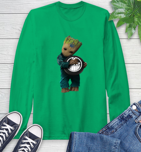 NHL Groot Guardians Of The Galaxy Hockey Sports Edmonton Oilers Long Sleeve T-Shirt 7