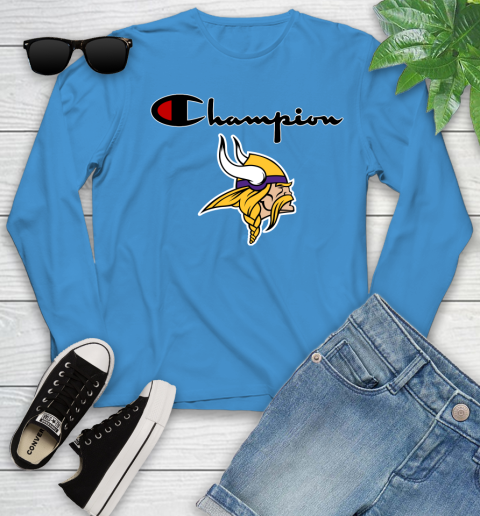 NFL Football Minnesota Vikings Champion Shirt Youth Long Sleeve 5