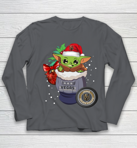 Vegas Golden Knights Christmas Baby Yoda Star Wars Funny Happy NHL Youth Long Sleeve 8