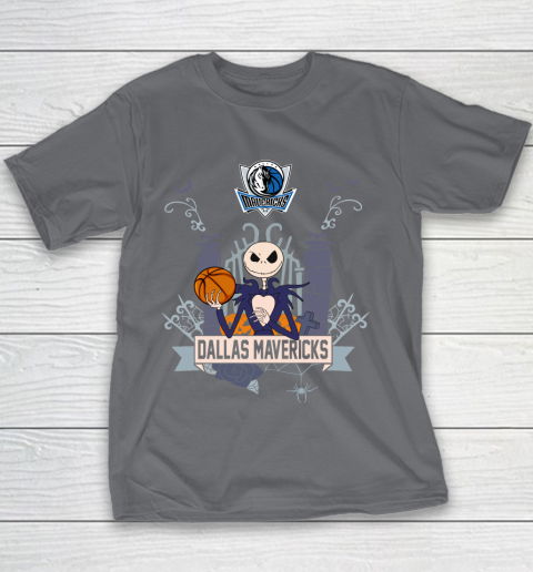 NBA Dallas Mavericks Basketball Jack Skellington Halloween Youth T-Shirt 5