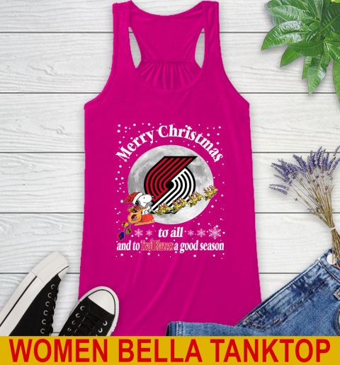 Portland Trail Blazers Merry Christmas To All And To Trail Blazers A Good Season NBA Basketball Sports Racerback Tank 6