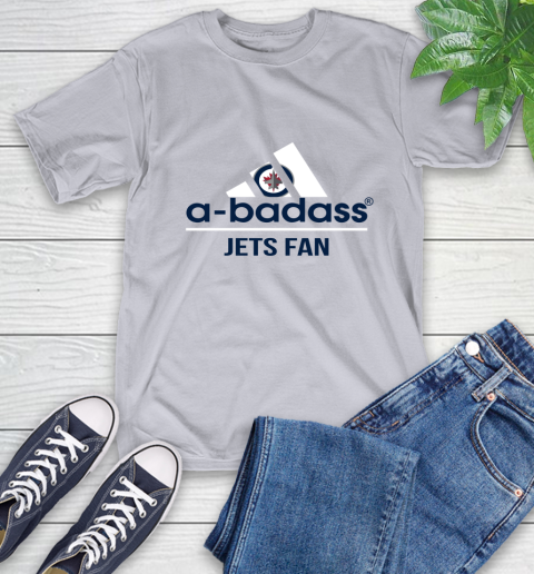 NHL A Badass Winnipeg Jets Fan Adidas Hockey Sports T-Shirt 6