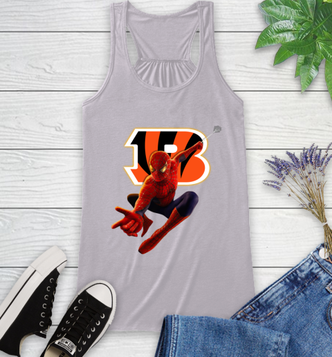 NFL Spider Man Avengers Endgame Football Cincinnati Bengals Racerback Tank 5