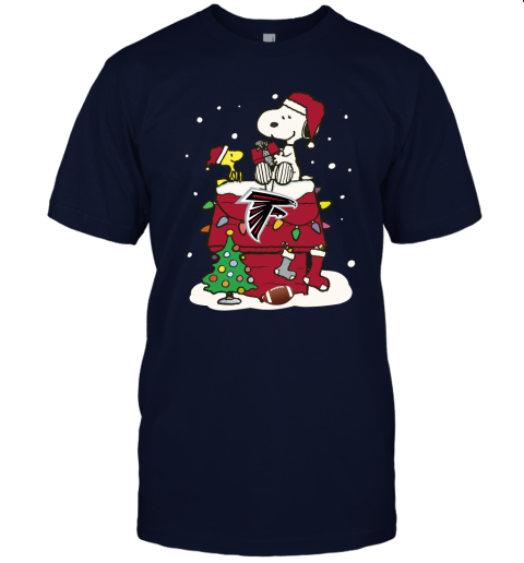 Happy Christmas With Atlanta Falcons Snoopy Unisex Jersey Tee