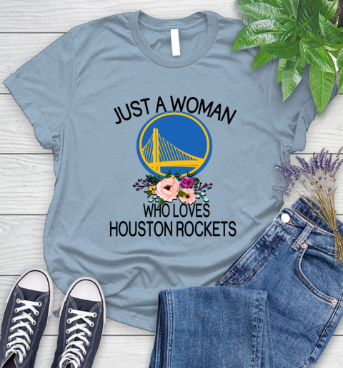 NBA Just A Woman Who Loves Houston Rockets Basketball Sports Women's T-Shirt 6