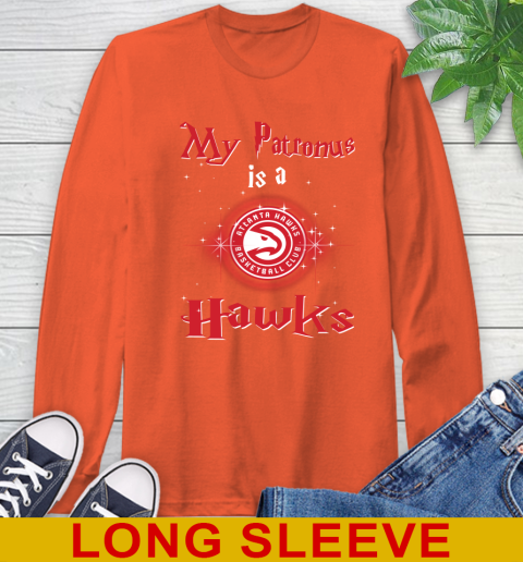NBA Basketball Harry Potter My Patronus Is A Atlanta Hawks Long Sleeve T-Shirt 4