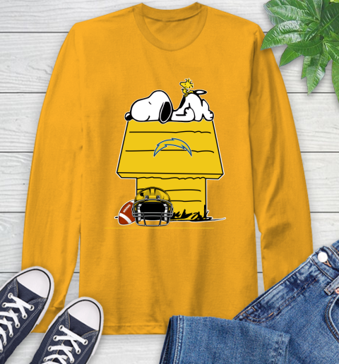 Los Angeles Chargers NFL Football Snoopy Woodstock The Peanuts Movie Long Sleeve T-Shirt 3
