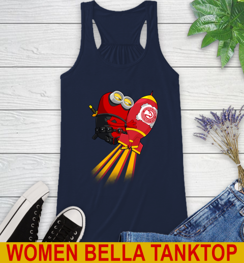 NBA Basketball Atlanta Hawks Deadpool Minion Marvel Shirt Racerback Tank 9