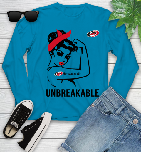 NHL Carolina Hurricanes Girl Unbreakable Hockey Sports Youth Long Sleeve 5