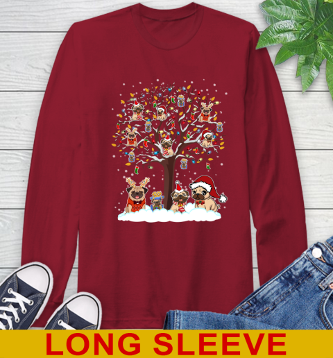 Pug dog pet lover light christmas tree shirt 204