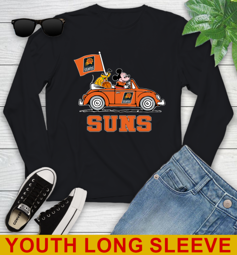NBA Basketball Phoenix Suns Pluto Mickey Driving Disney Shirt Youth Long Sleeve 2