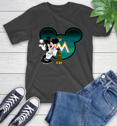 MLB Miami Marlins The Commissioner's Trophy Mickey Mouse Disney T-Shirt 3 MLB Miami Marlins The Commissioner's Trophy Mickey Mouse Disney T-Shirt - Image 3
