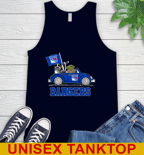 NHL Hockey New York Rangers Darth Vader Baby Yoda Driving Star Wars Shirt Tank Top 3