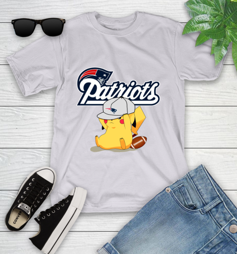 NFL Pikachu Football Sports New England Patriots Youth T-Shirt 4