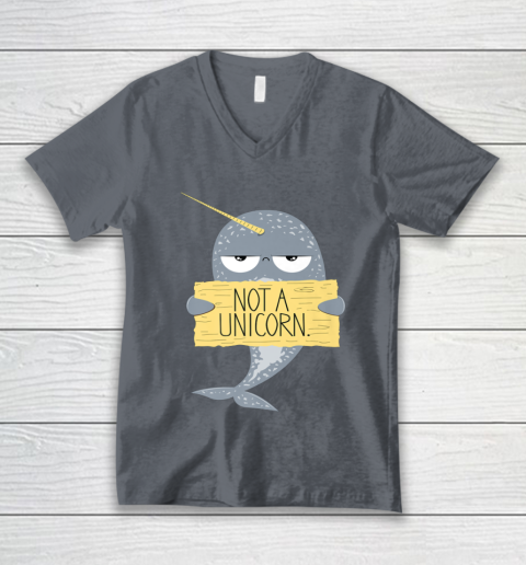 Not A Unicorn Cute Funny Narwhal Graphic V-Neck T-Shirt 5