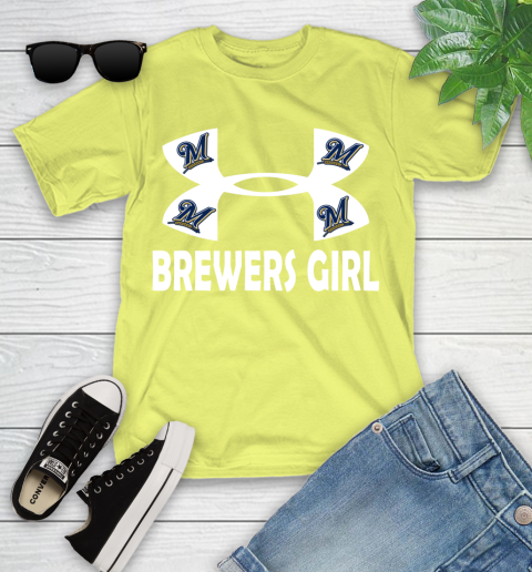 MLB Milwaukee Brewers Under Armour Baseball Sports Youth T-Shirt 10