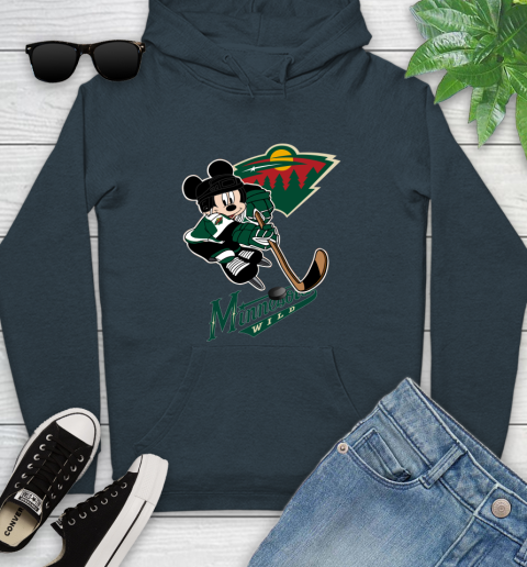 NHL Minnesota Wild Mickey Mouse Disney Hockey T Shirt Youth Hoodie 8