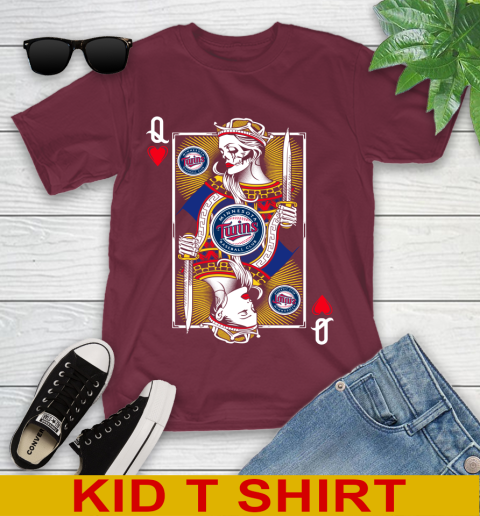 MLB Baseball Minnesota Twins The Queen Of Hearts Card Shirt Youth T-Shirt 5