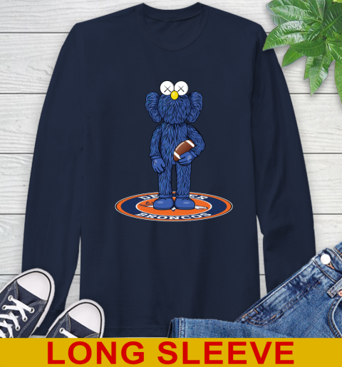 NFL Football Denver Broncos Kaws Bff Blue Figure Shirt Long Sleeve T-Shirt 4