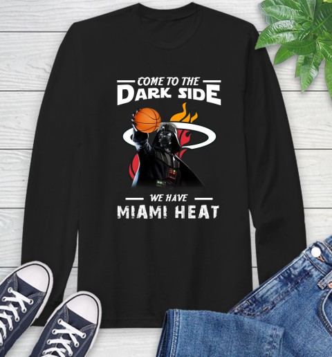 NBA Come To The Dark Side We Have Miami Heat Star Wars Darth Vader Basketball Long Sleeve T-Shirt