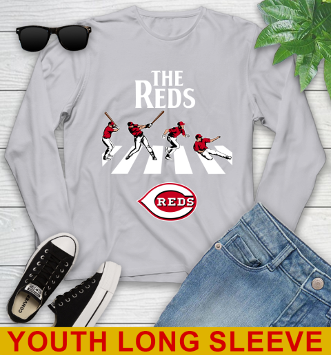 MLB Baseball Cincinnati Reds The Beatles Rock Band Shirt Youth Long Sleeve 5