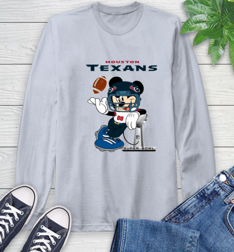 NFL Houston Texans Mickey Mouse Disney Super Bowl Football T Shirt Long Sleeve T-Shirt 6