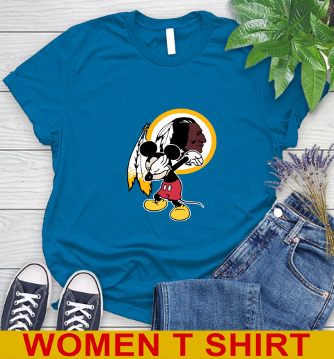 Washington Redskins NFL Football Dabbing Mickey Disney Sports Women's T-Shirt 7