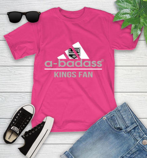 NHL A Badass Los Angeles Kings Fan Adidas Hockey Sports Youth T-Shirt 11