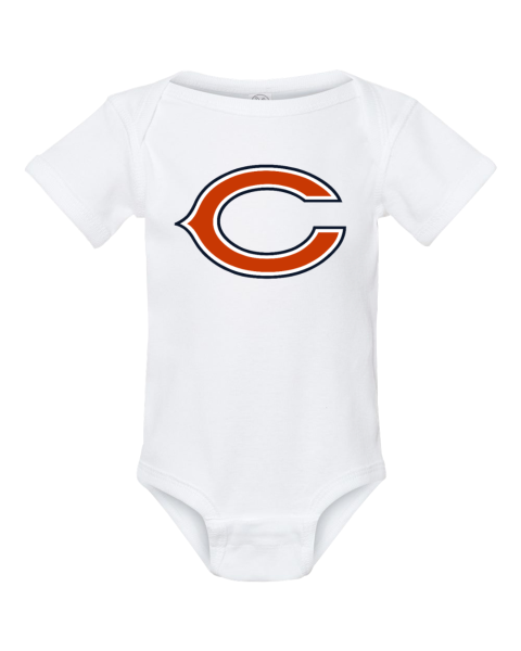 Custom NFL Chicago Bears Logo Short Sleeve Baby Infant Bodysuit - Rookbrand