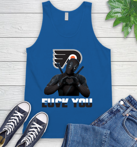 NHL Philadelphia Flyers Deadpool Love You Fuck You Hockey Sports Tank Top 4