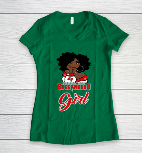 Tampa Bay Buccaneers Girl NFL Women's V-Neck T-Shirt 5