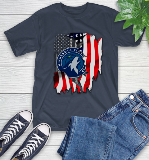 Minnesota Timberwolves NBA Basketball American Flag T-Shirt 3