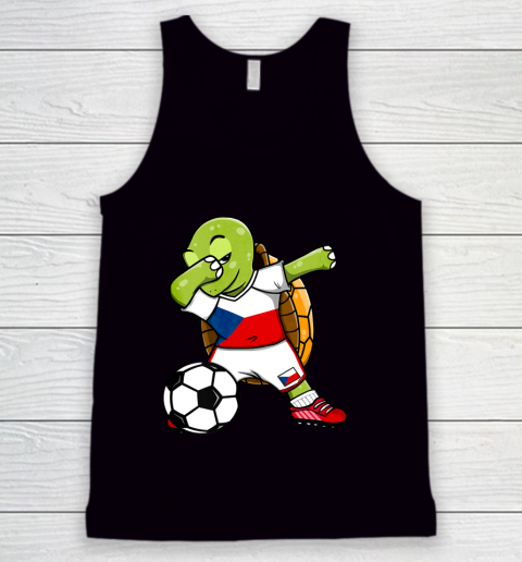 Dabbing Turtle Czech Republic Soccer Fans Jersey Football Tank Top