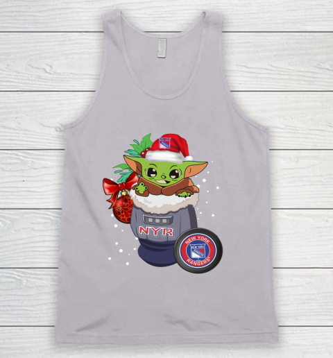 New York Rangers Christmas Baby Yoda Star Wars Funny Happy NHL Tank Top 4