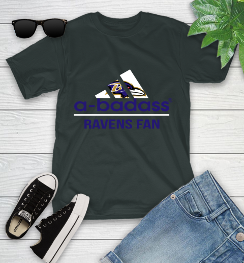 Baltimore Ravens NFL Football A Badass Adidas Adoring Fan Sports Youth T-Shirt 6