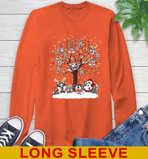 Husky dog pet lover light christmas tree shirt 199