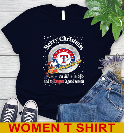 Texas Rangers Merry Christmas To All And To Rangers A Good Season MLB Baseball Sports Women's T-Shirt 2