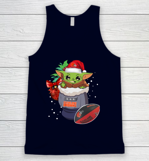 Cleveland Browns Christmas Baby Yoda Star Wars Funny Happy NFL Tank Top 3
