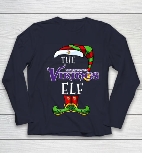 Minnesota Vikings Christmas ELF Funny NFL Youth Long Sleeve 2