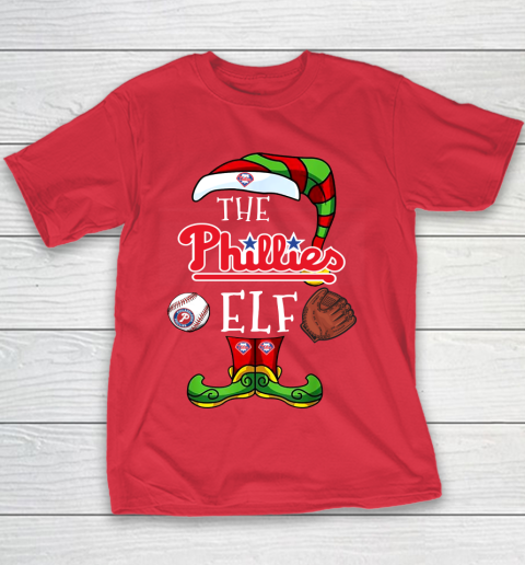 Philadelphia Phillies Christmas ELF Funny MLB Youth T-Shirt 7